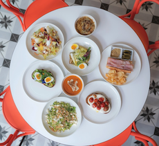 table of food at sarasota art museum
